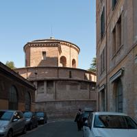 Santa Constanza - Exterior: Street view of mausoleum facing northwest