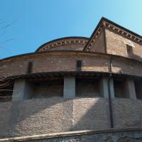 Santa Constanza - Exterior: Detail of mausoleum facing northwest
