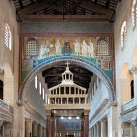 San Lorenzo fuori le Mura - View of the high altar and arch mosaic of San Lorenzo fuori le Mura