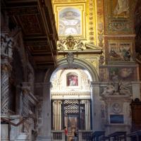 Santa Maria in Trastevere - View of the tabernacle off the south aisle of Santa Maria in Trastevere