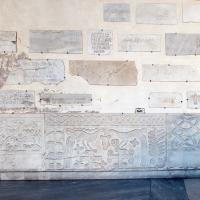 Santa Maria in Trastevere - View of inscriptions embedded in the facade of Santa Maria in Trastevere