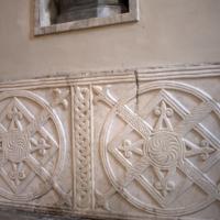 Santa Prassede - View of carved relief panels in Santa Prassede