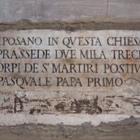 Santa Prassede - View of an inscription near Santa Prassede