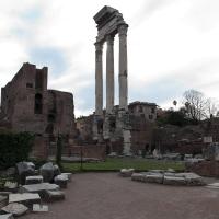 Temple of Castor and Pollux - View of the three remaining columns of the Temple of Castor and Pollux from the northeast