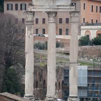 Temple of Castor and Pollux - View of the three remaining columns of the Temple of Castor and Pollux from the east