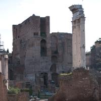 Temple of Castor and Pollux - View of the three remaining columns of the Temple of Castor and Pollux from the northeast