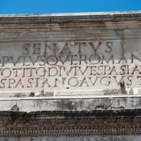 Arch of Titus - Detail: View of the Attic Inscription on the Arch of Titus