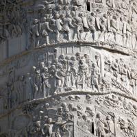 Trajan's Column - View of the Western Side of the Frieze on Trajan's Column
Scenes C-CI (Trajan receiving foreigners and leading infantry over a bridge)