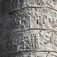 Trajan's Column - View of the Western Side of the Frieze on Trajan's Column
Scenes LXXXVI-LXXXVII (Trajan making a sacrifice and moving to his next destination) and XCII-XCIII (soldiers clearing forest and Dacians planning an attack)