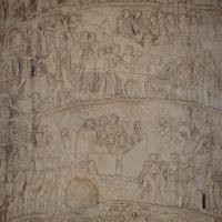 Trajan's Column - View of the northern face of Trajan's Column
Scenes XLII-XLIV (Trajan addressing his troops, Dacian prisoners under guard, and Romans getting rewards) and LII-LIII (Trajan receiving an embassy and a sacrifice scene) 