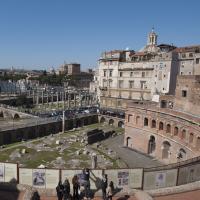 Exedra - Exterior: View of the Northern Exedra of Trajan's Forum from the Belvedere Terrace of Trajan's Market