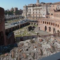 Exedra - Exterior: View of the Northern Exedra of Trajan's Forum from the Belvedere Terrace of Trajan's Market