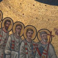 Leonian Triclinium - Detail of the left group of apostles in the mosaic of the Leonian Triclinium