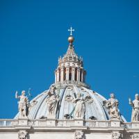 Saint Peter's Basilica  - Exterior: View of Facade of St. Peter's Basilica with Statues of Saints
