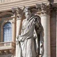 Saint Paul - Exterior: View of the Statue of Saint Paul with the Facade of Saint Peter's Basilica in the background