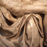 Pieta - Detail: View of drapery of the Virgin's robes in the Pieta by Michelangelo