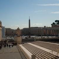 Saint Peter's Square - Exterior: View of Saint Peter's Square from the Portico looking East