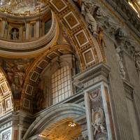 Saint Peter's Basilica - Interior: View of Dome and Vault Behind the Statue of Saint Louis de Montfort