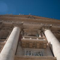 Saint Peter's Basilica - Exterior: View of Facade of St. Peter's Basilica looking upward