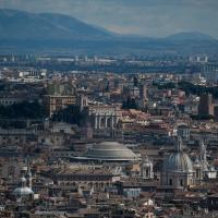 Rome - Exterior: View of the Skyline of Rome centered on the Pantheon from the Dome of Saint Peter's Basilica