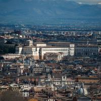 Rome - Exterior: View of the Skyline of Rome centered on the Quirinal Palace from the Dome of Saint Peter's Basilica