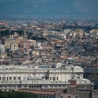 Rome - Exterior: View of the Skyline of Rome centered on the Palace of Justice from the Dome of Saint Peter's Basilica
