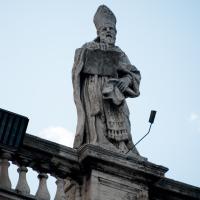 Saint Peter's Square - Exterior: Saint Ubald (by Giovanni Maria de Rossi) on the South Colonnade of St. Peter's Square