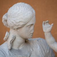 Female Statue with Child - Detail: View of the Head of a Female Statue holding a Child in the Cortile Della Pigna in the Vatican Museum