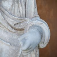 Female Statue - Detail: View of the Hand of a Female Statue in the Cortile Della Pigna in the Vatican Museum