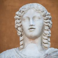 Female Statue - Detail: View of the Head of a Female Statue in the Cortile Della Pigna in the Vatican Museum