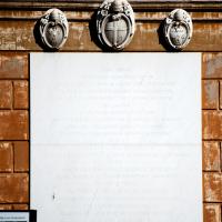 Coats of Arms and Inscribed Plaque - View of Coats of Arms and An Inscribed Plaque in the Cortile Della Pigna in the Vatican Museum