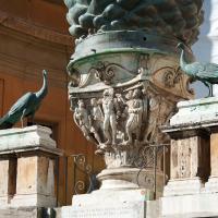 Pigna - Detail: View of the Base of the Pigna Sculpture in the Cortile Della Pigna in the Vatican Museum