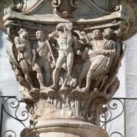 Pigna - Detail: View of Figures on the Base of the Pigna Sculpture in the Cortile Della Pigna in the Vatican Museum