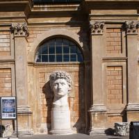 Colossal Head of Augustus - Exterior: View of a Colossal Head of Augustus in the Cortile Della Pigna