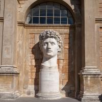 Colossal Head of Augustus - Exterior: View of a Colossal Head of Augustus in the Cortile Della Pigna