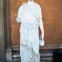 Draped Statue - Exterior: View of a Female Draped Statue in the Cortile della Pigna of the Vatican Museums