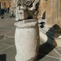 Fragmentary Capital - Exterior: View of Weathered Column Capital in Cortile della Pigna
