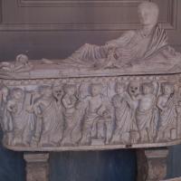 Child's Sarcophagus - View of a child's sculpted sarcophagus