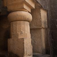 Cave 1: chaitya - Exterior: right porch column