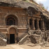 Cave 18, chaitya - Exterior: east elevation