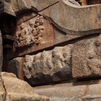 Brihadesvara Temple - Exterior: detail,  south wall, staircase to antarala