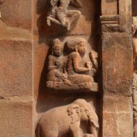 Brihadesvara Temple - Exterior: detail, left of niche on west wall of north antarala staircase