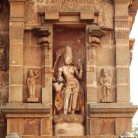 Brihadesvara Temple - Exterior: detail, vimana north wall, west side