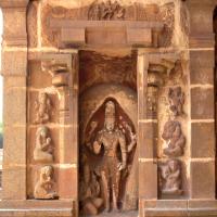 Brihadesvara Temple - Exterior: detail, north antarala entrance , east wall