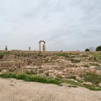 Amman Citadel - Distant View of Temple of Hercules, Facing Southwest