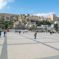 Amman, Jordan - The Hashemite Plaza Facing North Toward Amman Citadel