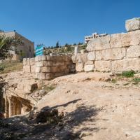 Cave of the Seven Sleepers - Exterior: Foundations Above Cave, Facing Northwest, Cave Entrance Visible in Bottom Left