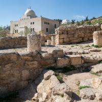 Cave of the Seven Sleepers - Exterior: Foundations of Mosque Above Cave, Facing West, Distant View of Modern Mosque