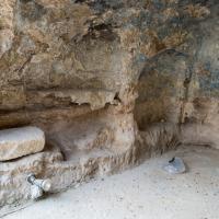 Darat al Funun - Interior: Western Wall of Grotto from Archeological Site at Southern End of Complex