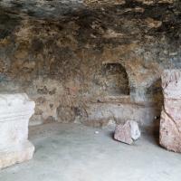 Darat al Funun - Interior: Eastern Wall of Grotto from Archeological Site at Southern End of Complex